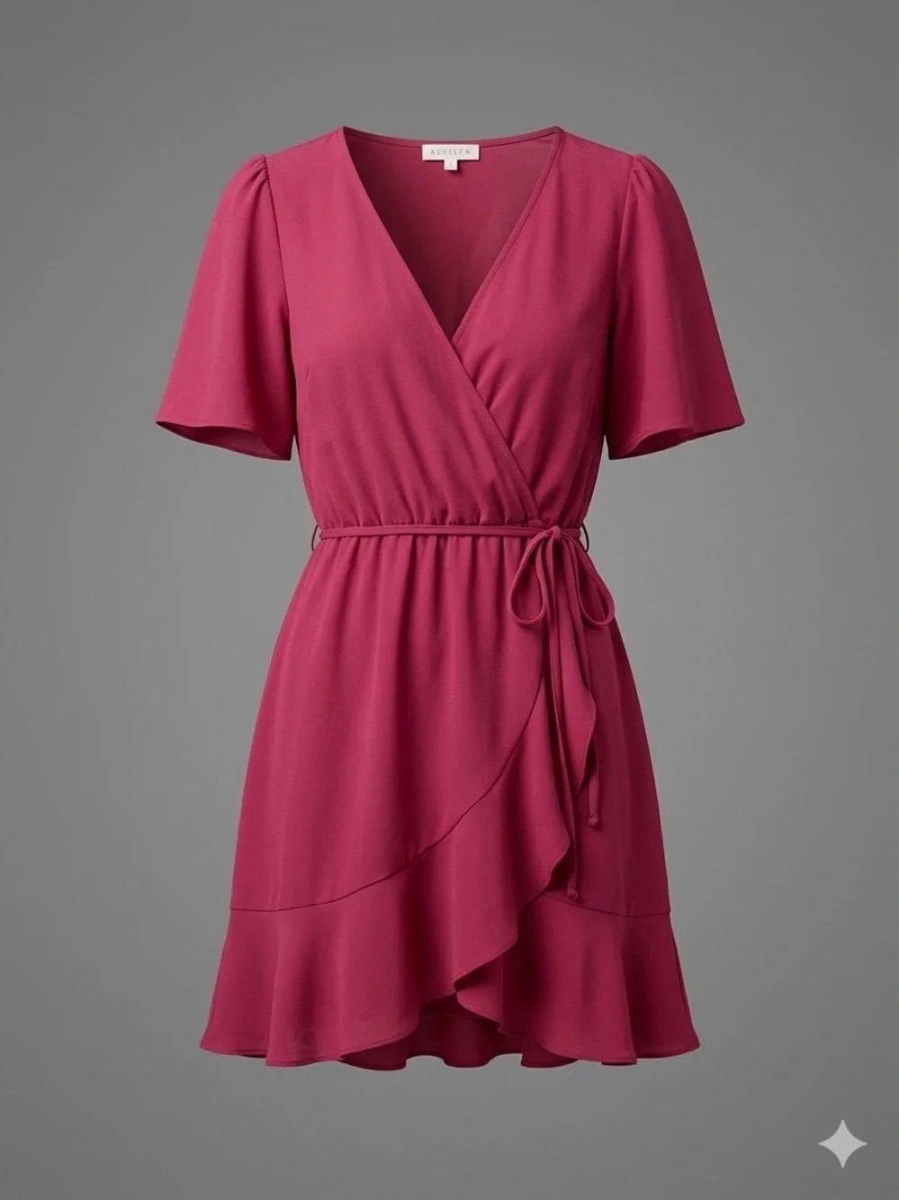 SOCIALITE Flutter Sleeve Faux Wrap Dress